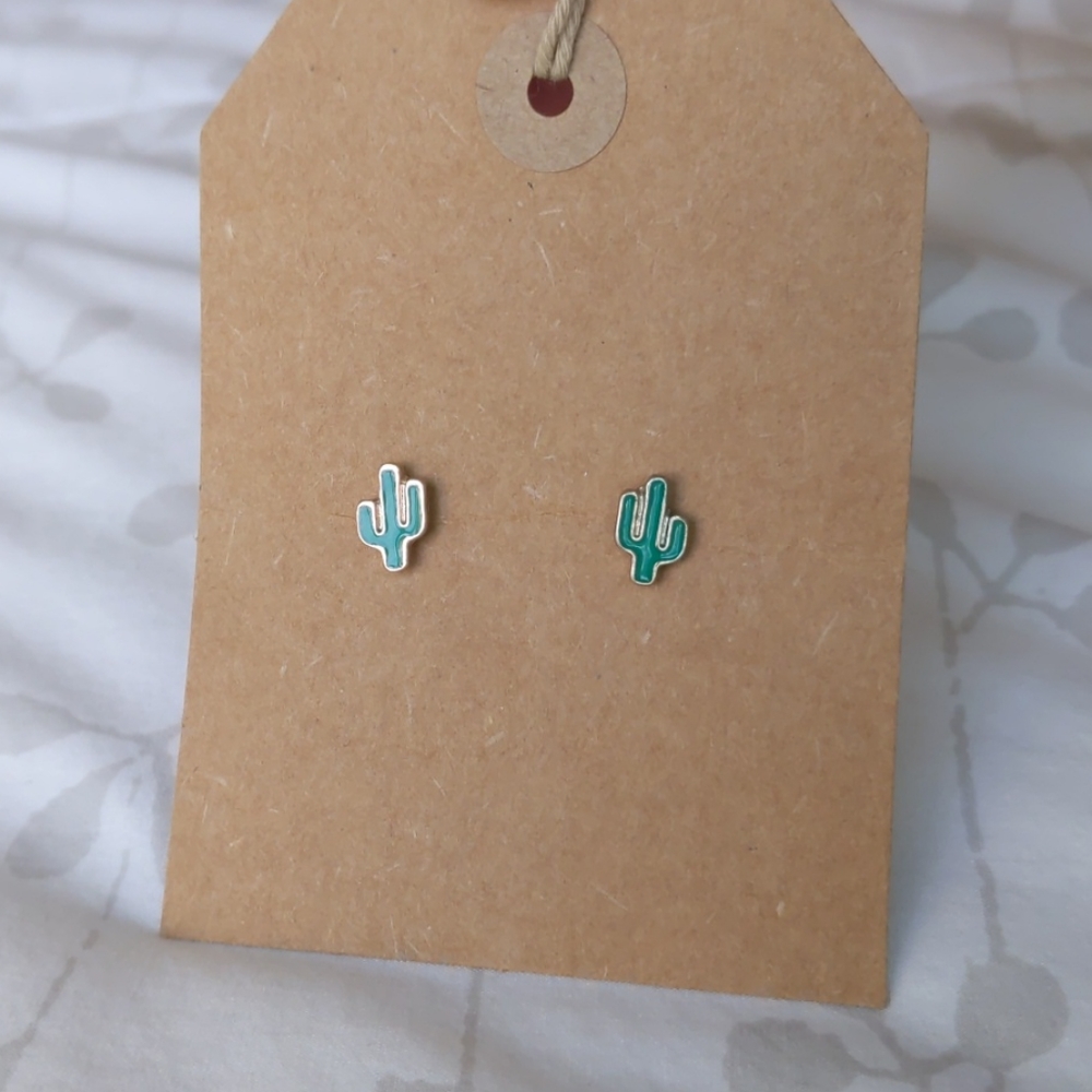 Cactus Enamel Earrings